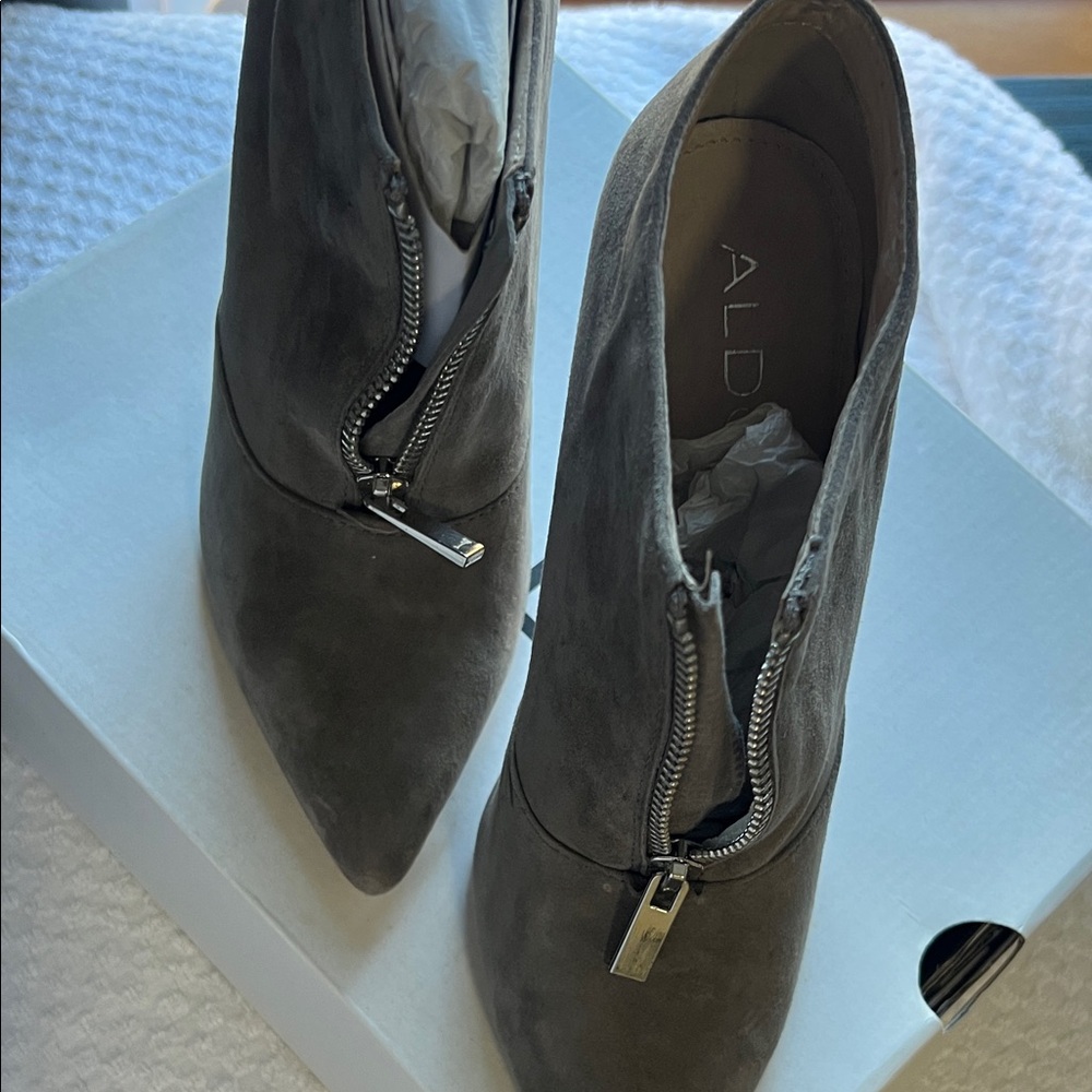 ALDO Charcoal Ankle Booties